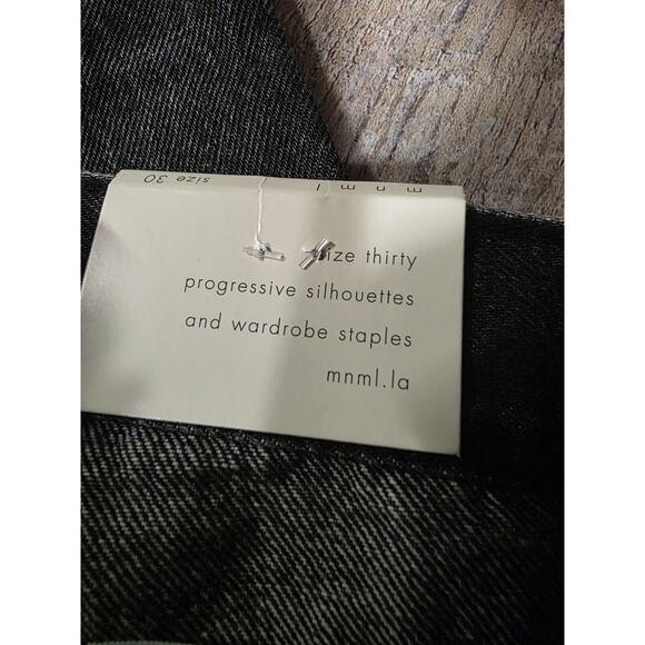 mnml D530 Zipper Straight Denim Jeans 30 Washed Black Distressed Streetwear NWT - Picture 7 of 7